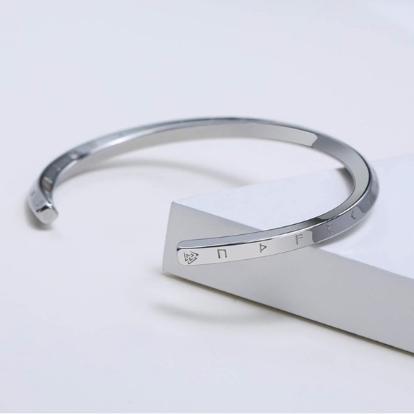 New Silver Nordic Viking Cuff Twist Bracelet - Picture 2 of 10